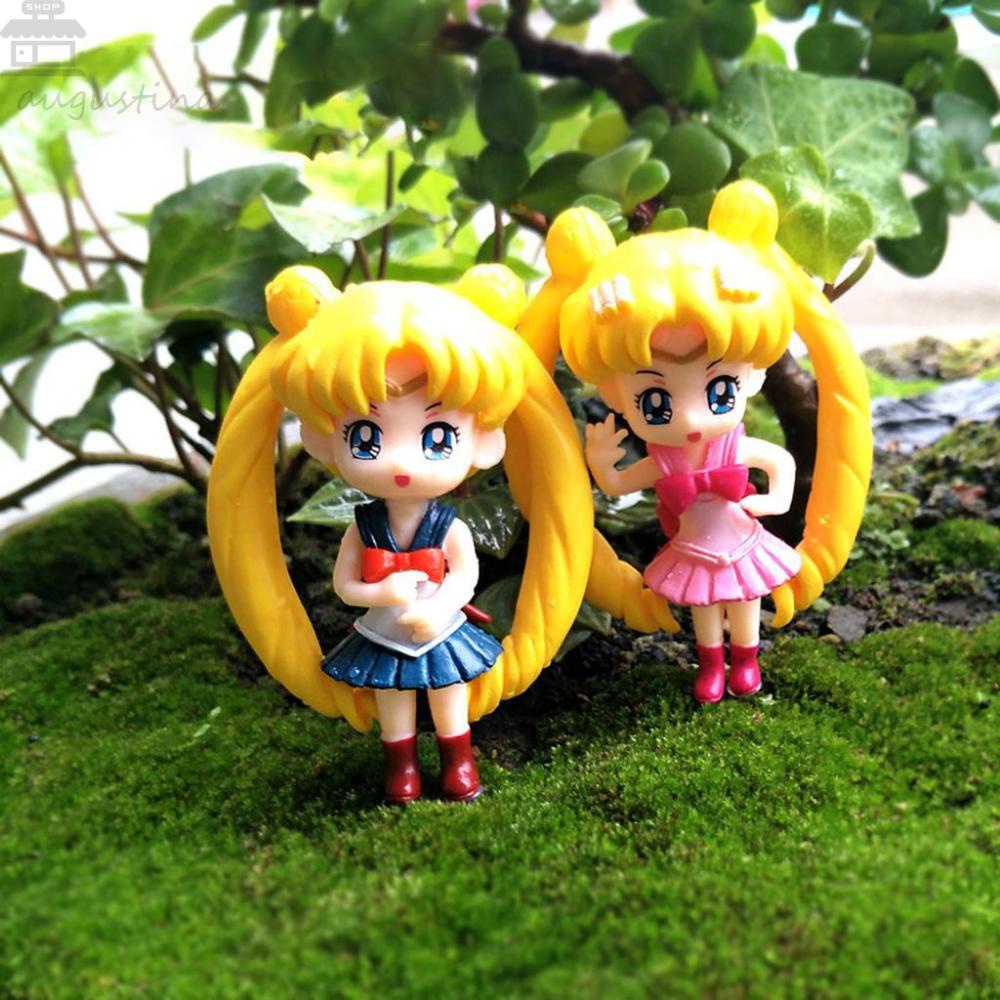 Augustina Patung Gadis Cantik Gaya Jepang Mini DIY Ornamen Kue Taman Peri Hadiah Anak Kerajinan Resin