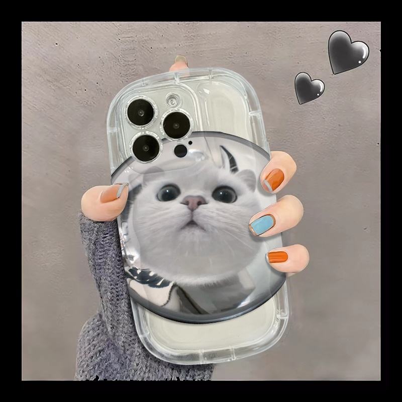 IPHONE Casing Ponsel Transparan Kucing Lucu Kompatibel Untuk Iphone14 13 12 11 Pro Max XS X Xr8 +7Plus Silikon Lembut Shockproof Casing Cover Cell Precticer