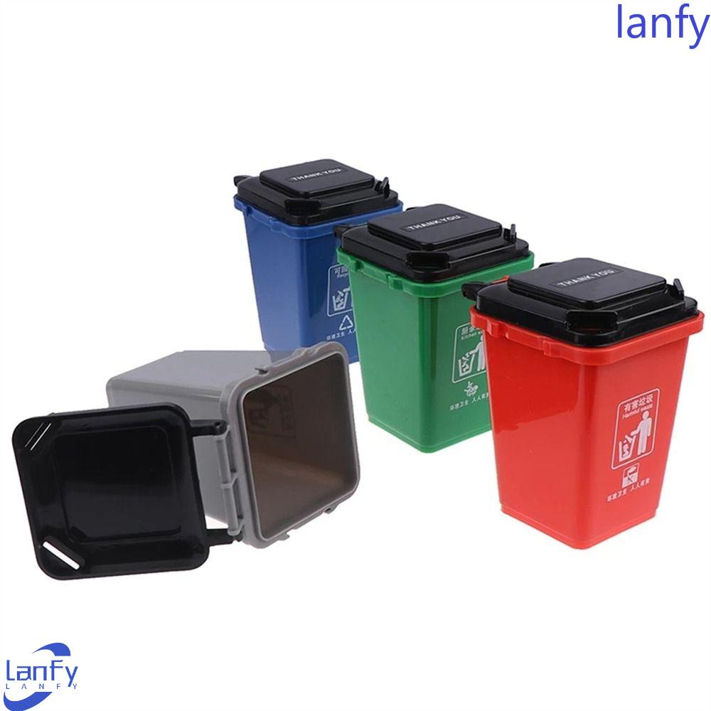 Lanfy Tempat Sampah Mini Edukasi Kawaii Home Storage Can Desktop Organizer Tempat Pemilah Sampah Mini Plastik Waste Bin