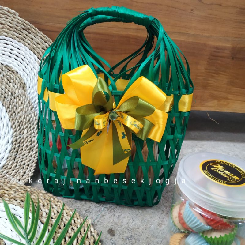 

(EID MUBAROK) TAS SNACK NASTAR WARNA PITA /keranjang kue/keranjang nastar/hampers/bingkisan/parsel