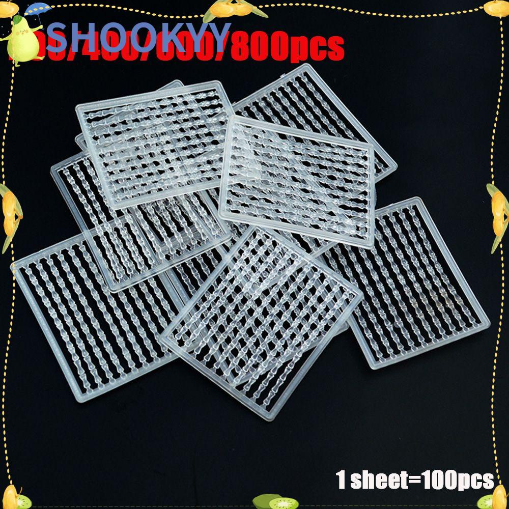 Chookyy 200 /400 /600 /800Pcs/Set Kait Berhenti Manik-Manik Panas Olahraga Luar Ruangan Bening/Hijau/Hitam Rambut Memancing Chod