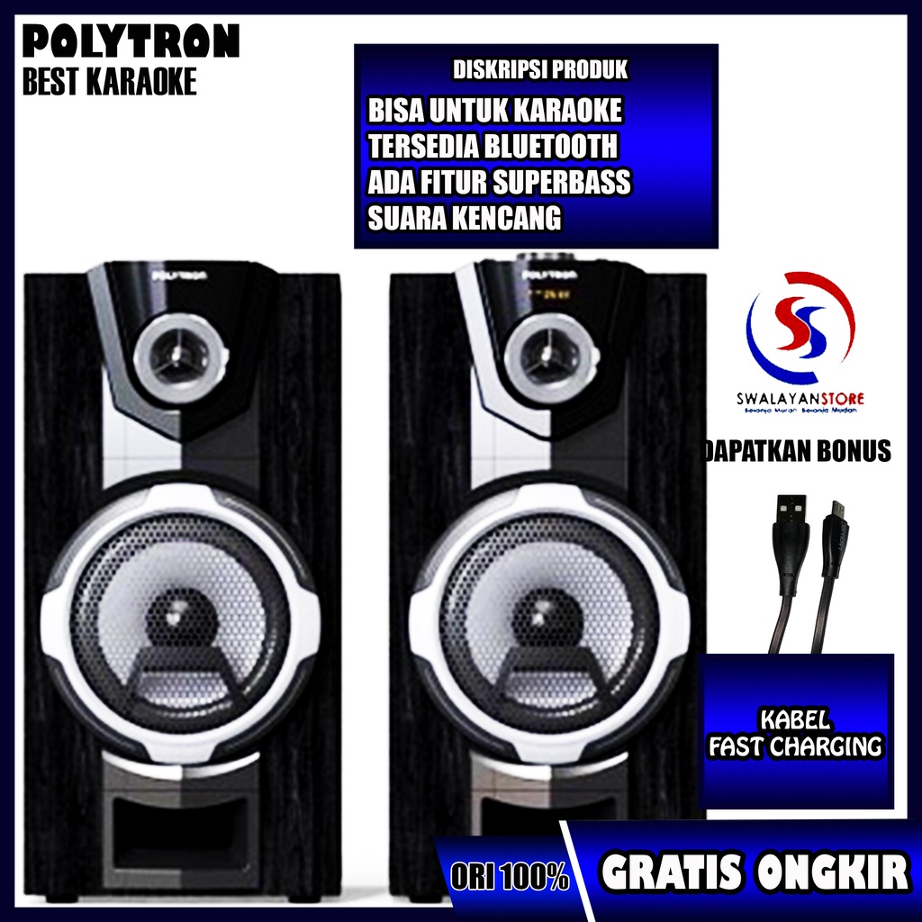 Khusus Jatim Speker Aktif Bluetooth Polytron 8F12 Garansi Resmi