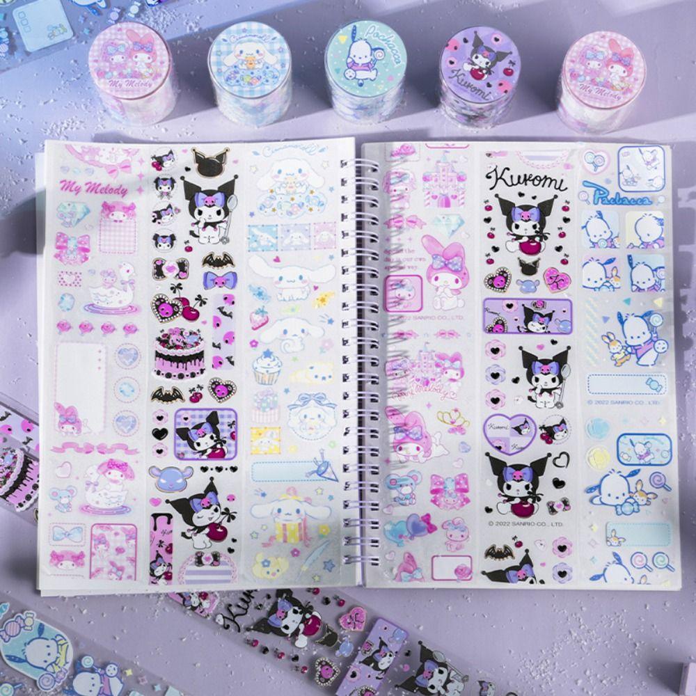 AUGUSTINA Handmade Collage Tape Kawaii Kartun Scrapbooking Diary Album Tangan Akun Alat Tulis Album Stiker Hias