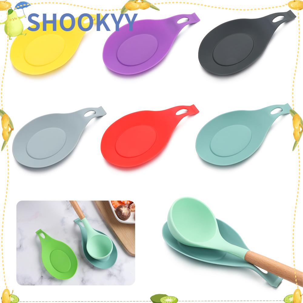 Chookyy Rak Sendok Silikon Aksesoris Dapur Sendok Bracket Stand Tutup Stand Kompor Organizer Tatakan Spoon Rest