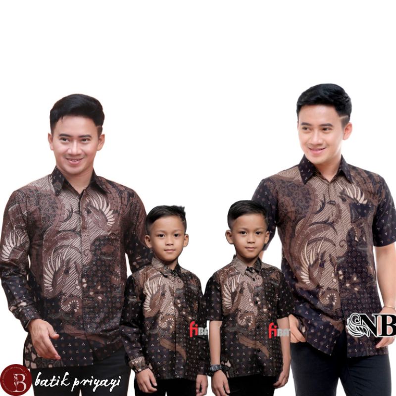 Kemeja Batik Anak Laki-laki Lengan Panjang Couple Batik Ayah Dan Anak Cowok