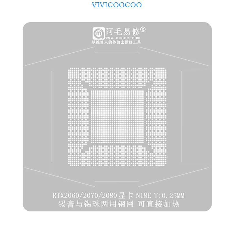 Vivi BGA Reballing Stensil Solder Steel Template Untuk RTX2080 IC Reball Station