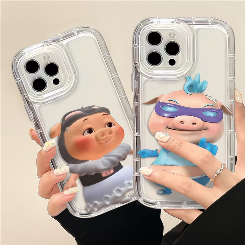 IPHONE Fashion Pasangan Babi Lembut Casing Ponsel Kompatibel Untuk Iphone14 13 11 12 Pro XS Max X XR 7 +8 Plus Casing Silikon TPU Shockproof Cover