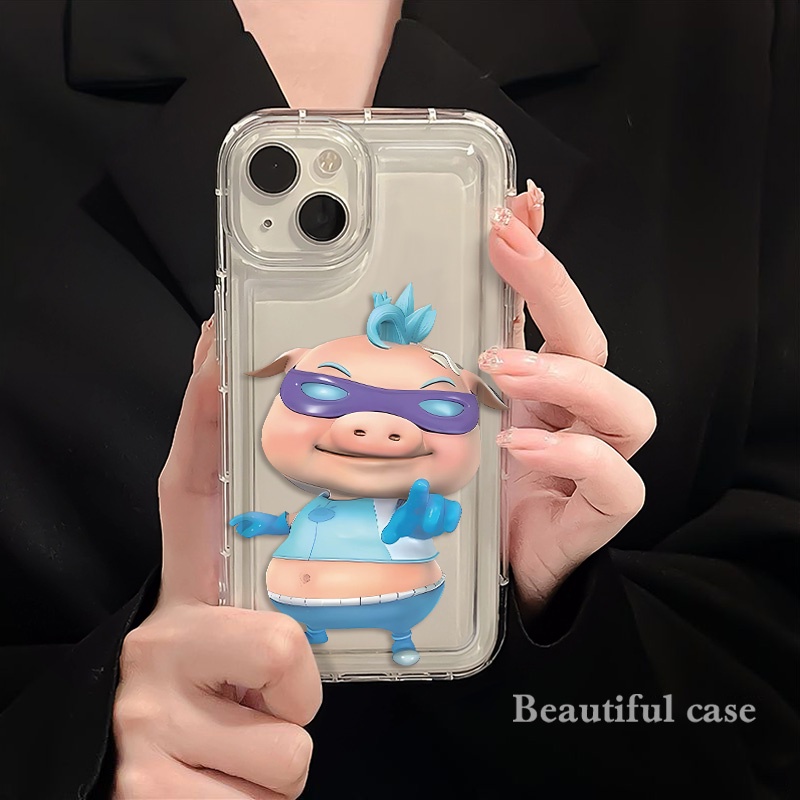 IPHONE Fashion Pasangan Babi Lembut Casing Ponsel Kompatibel Untuk Iphone14 13 11 12 Pro XS Max X XR 7 +8 Plus Casing Silikon TPU Shockproof Cover
