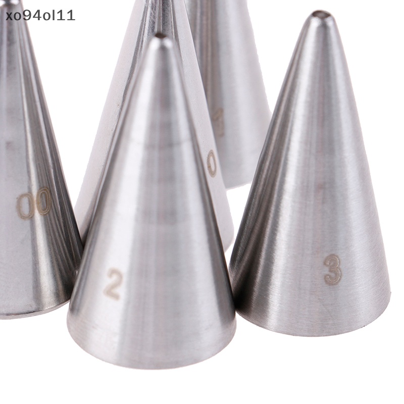 Xo 5Pcs Bulat Lubang Halus Icing Piping Nozzle Cream Tips Decorag Pastry Tools OL