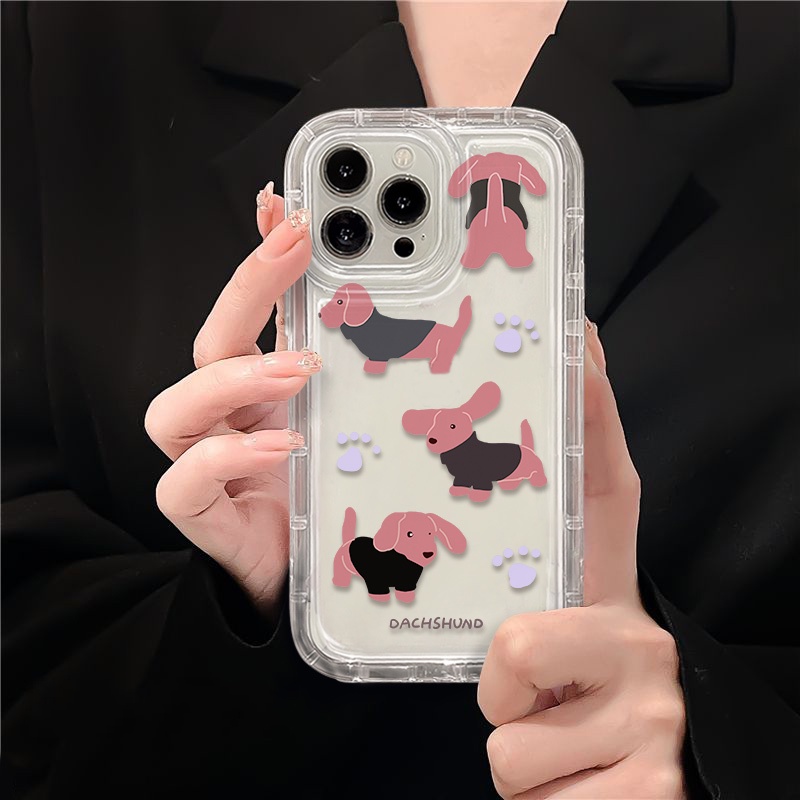 IPHONE Casing Ponsel Lembut Anjing Lucu Kompatibel Untuk Iphone14 13 11 12 Pro XS Max X Xr7 +8 Plus Casing TPU Silikon Shockproof Cover