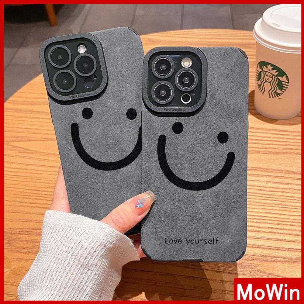 Untuk iPhone 14pro max iPhone Case Murid Patch Suede Shockproof Kamera Cover Perlindungan Ikon Smiley Sederhana Kompatibel Dengan iPhone 13 Pro max 12 Pro max 11 xr xs max 7Plus 8Plus