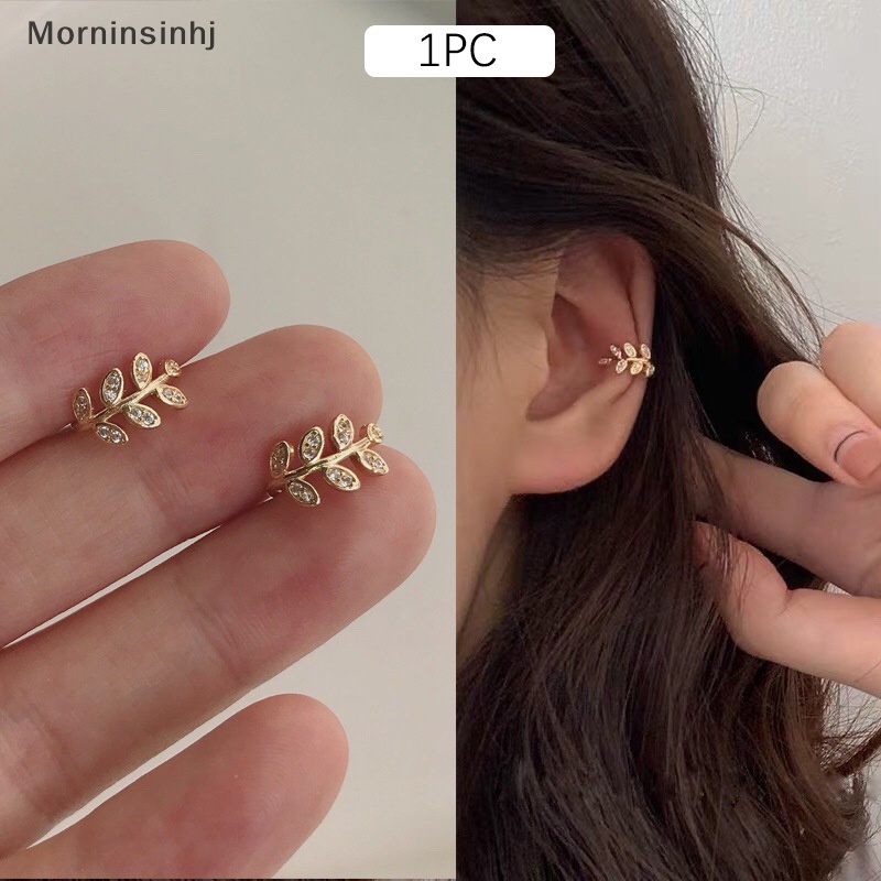 Mornin 1pc Lucu Logam Daun Earcuff Klip On Anting-Anting Untuk Wanita Perempuan Ada Tulang Rawan Palsu Anting Telinga Cincin id