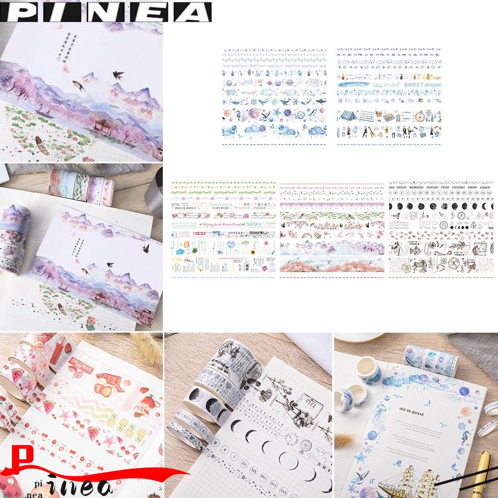 Nanas 10roll/Set Washi Tape Simple Tangan Dekorasi Akun Vintage DIY Stiker