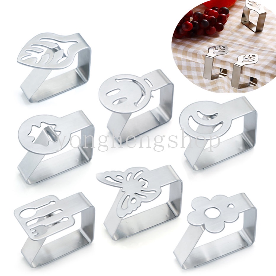 Klip Taplak Meja Stainless Steel Kreatif Kupu-Kupu Daun Bunga Berbentuk Taplak Meja Tetap Klip Piknik Pesta Pernikahan Tahan Angin Table Cover Clamp Holder