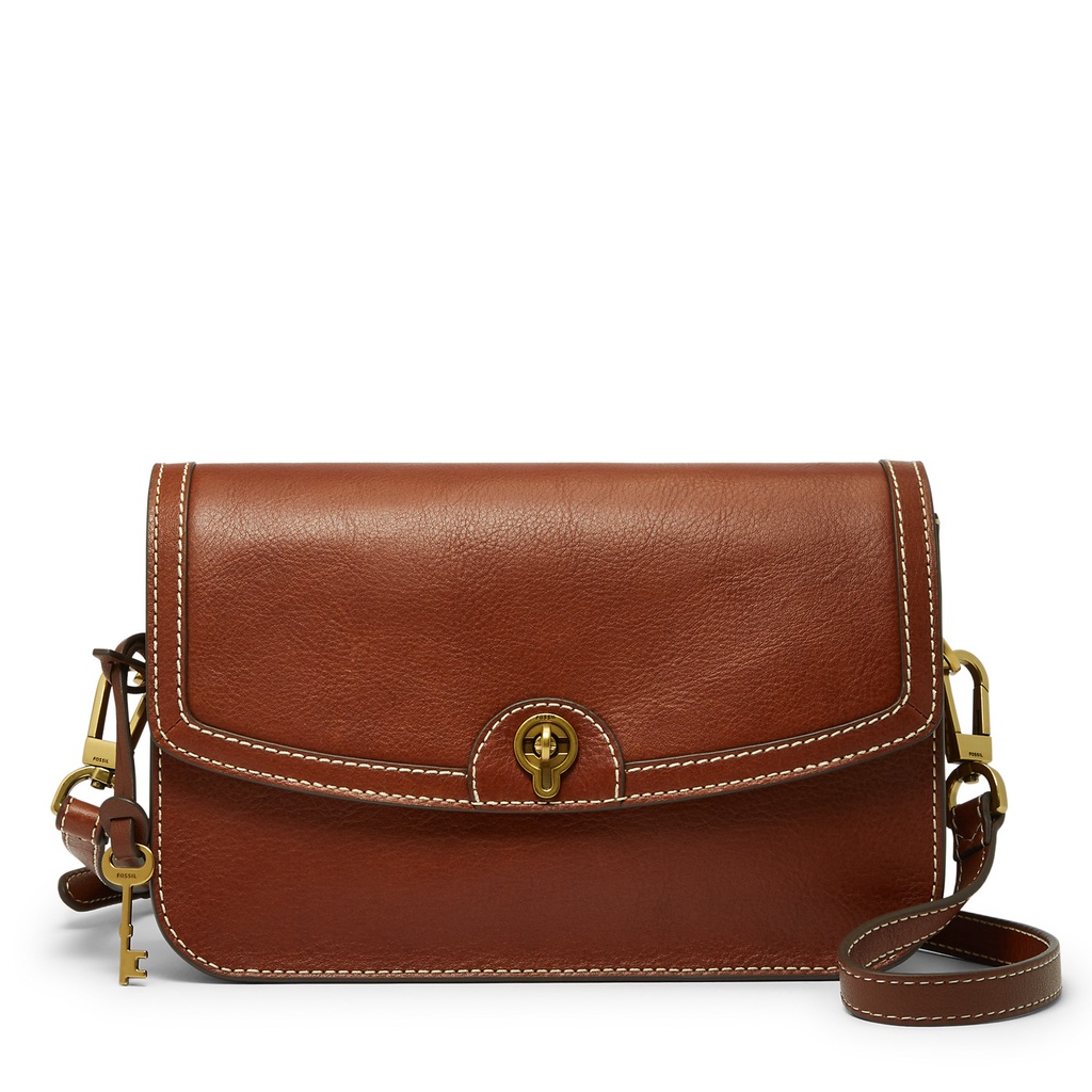 Fossil Ainsley Flap Brown Crossbody Tas Wanita - SHB3067-210