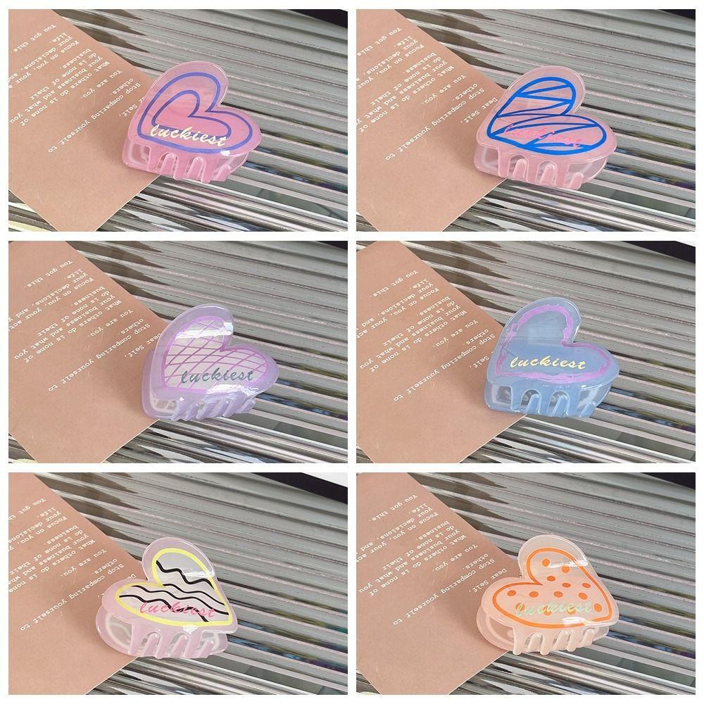 Needway Heart Claw Clips Hiasan Kepala Jepit Rambut Love Heart Acetic Acid Shark Clip Sweet Hair Clips Untuk Wanita