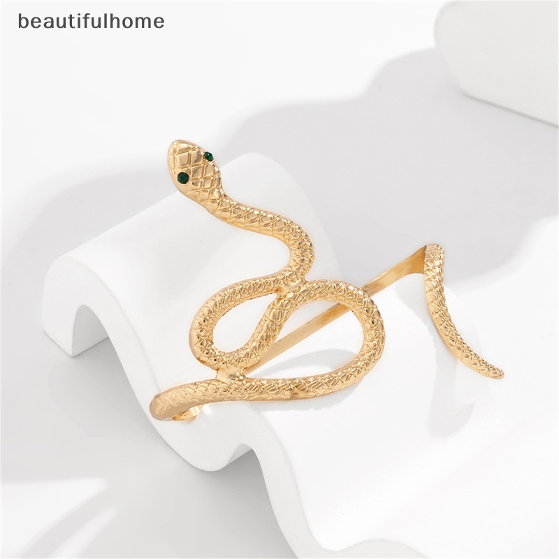 {beautifulhome} Punk Snake Cuff Gelang Pria Wanita Bohemian Fashion Perhiasan Sederhana Bangle Terbuka.