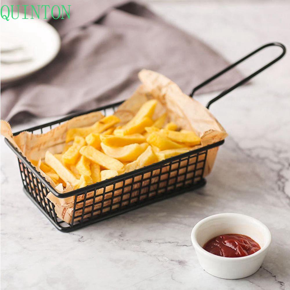 Quinton French Fries Basket Metal Wire Basket Multifungsi Untuk Dapur Restoran Tempat Makanan Cepat Saji Perlengkapan Pesta Dekorasi Meja Sumpit Barel Peralatan Makan