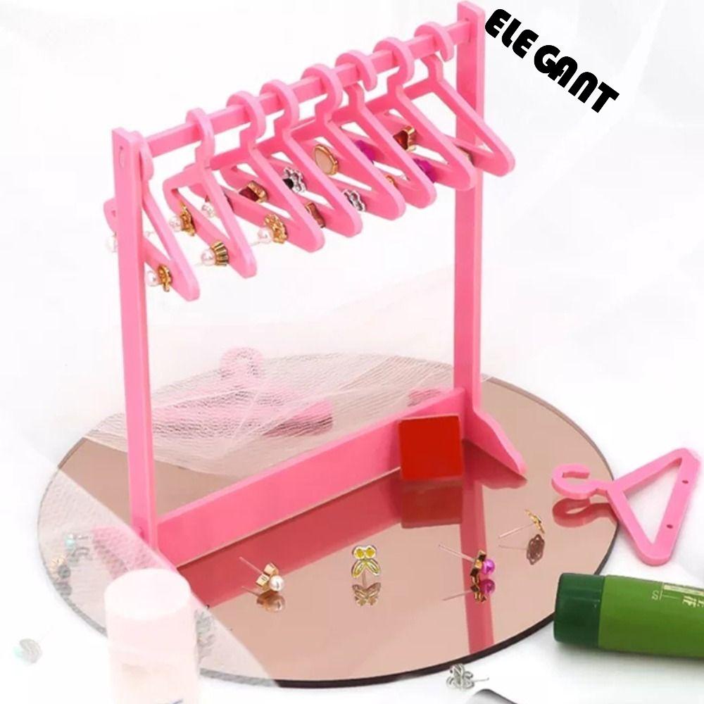 [Elegan] Stand Display Anting Mini Unik Multi-Warna Hadiah Kalung Anting Organizer Kotak Perhiasan Dekstop Dekorasi Jas-hanger Bentuk Jewelry Show Case