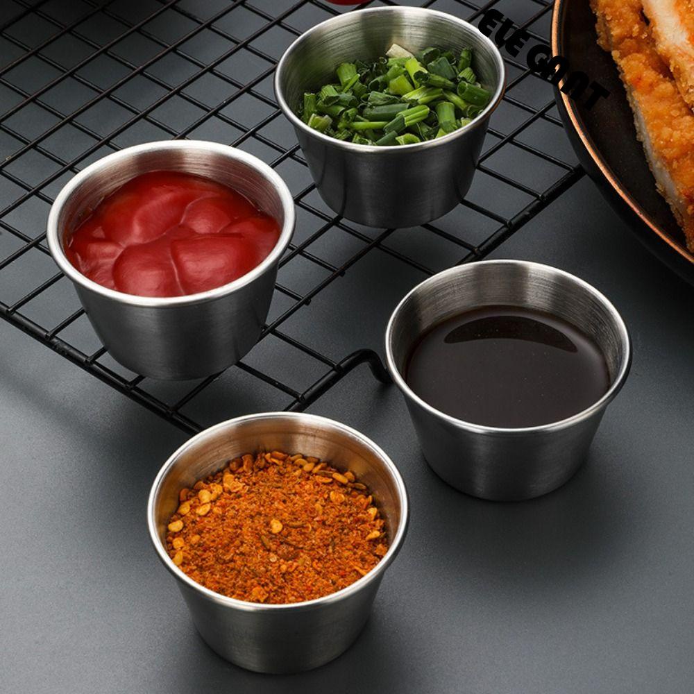 [Elegan] Seasoning Dish Portable Anti Bocor Mangkuk Saus Tomat Rumah Tangga Dengan Penutup Silikon Sealing Gadget Dapur