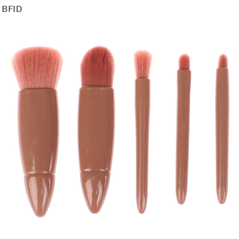 [BFID] 5pcs Set Alat Kuas Makeup Bedak Kosmetik Brush Eye Shadow Dengan Cermin [ID]