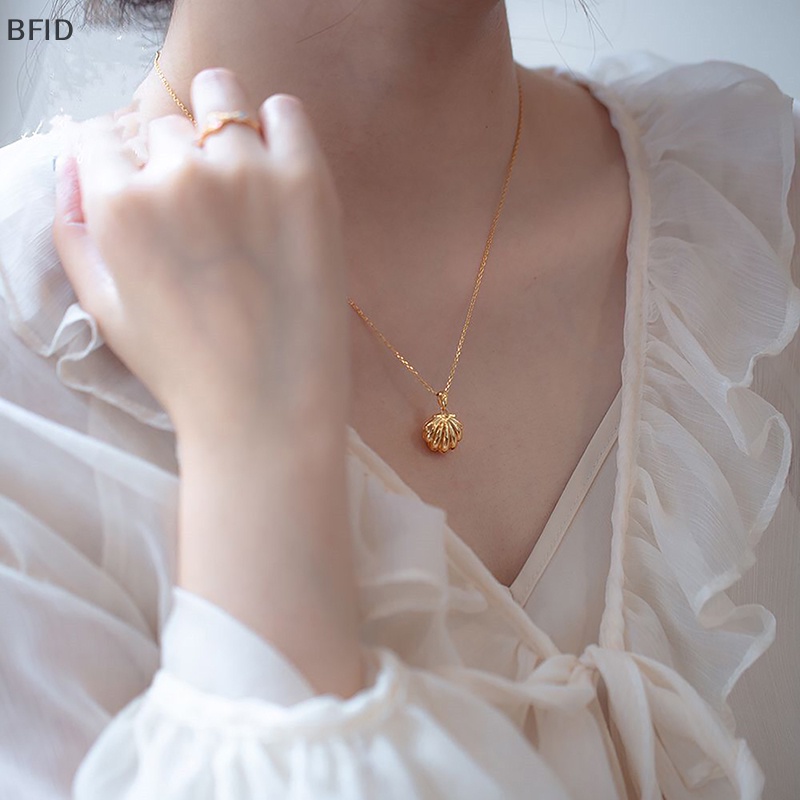 [BFID] Kalung Pesona Shell Lapis Emas Wanita Choker Liontin Shell Mutiara Air Tawar [ID]