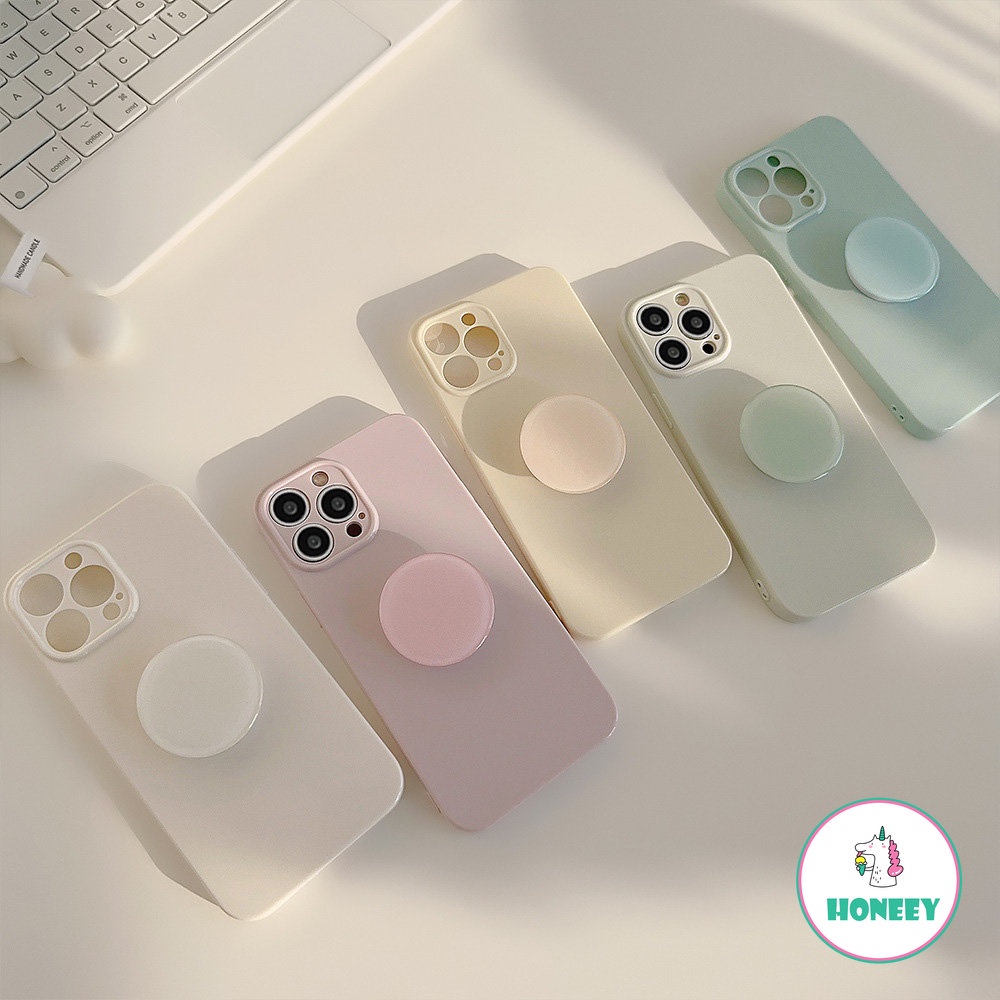 Retro Gadis Profil Seni Bracket Holder Stand Korea Phone Case Kompatibel Untuk Iphone14 13 11 12 Pro Max Case iPhone 11 Cute Cover