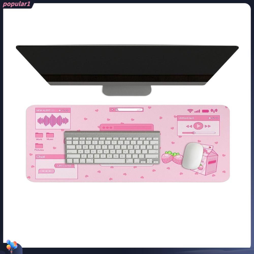 Populer Mouse Pad Kantor Lucu Pink Non-Slip Milk Desk Pad