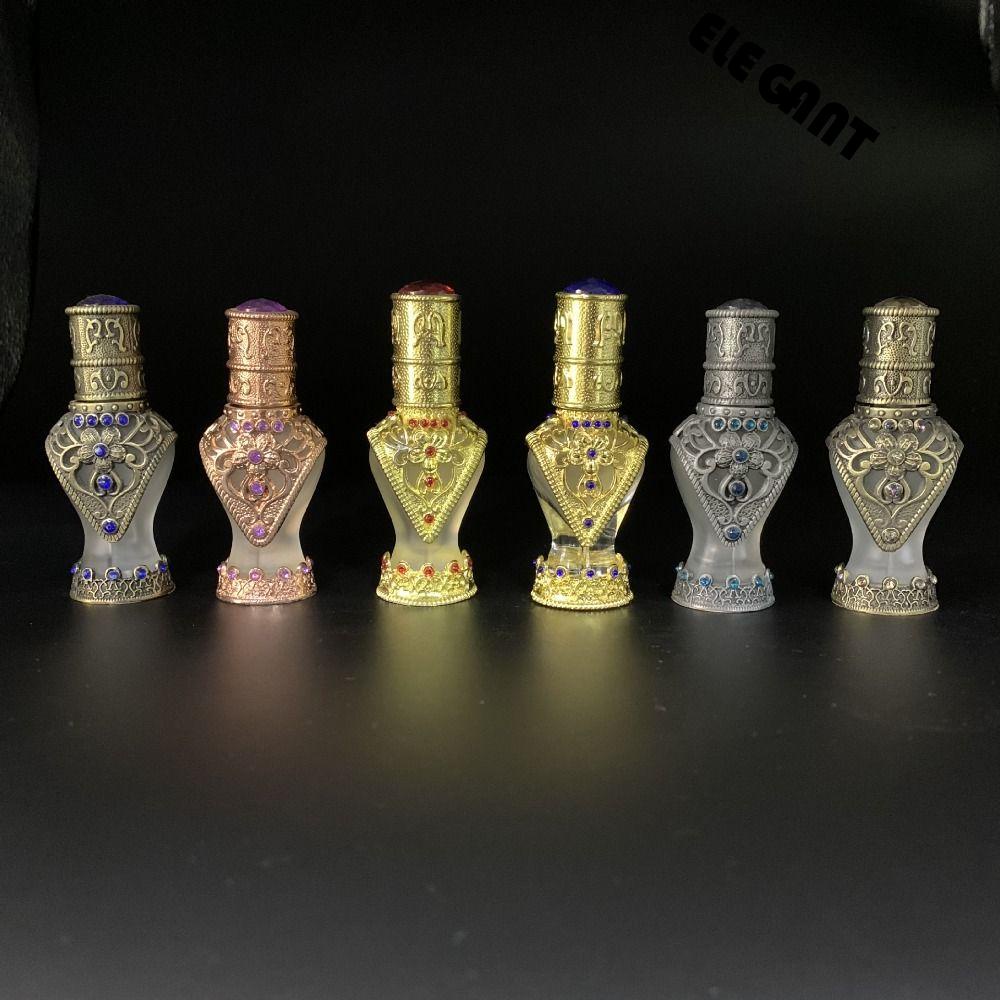 [Elegan] Botol Parfum Gold 8ml Transparan/ frosted Dekorasi Pernikahan Botol Kosong Isi Ulang Sample Vial Mini Gaya Arab Rollerball Bottle