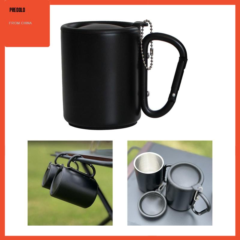 [Predolo] Mug Camping Dengan Tutup Dan Gagang Mug Kopi Untuk Pantai Indoor Dan Outdoor Rumah