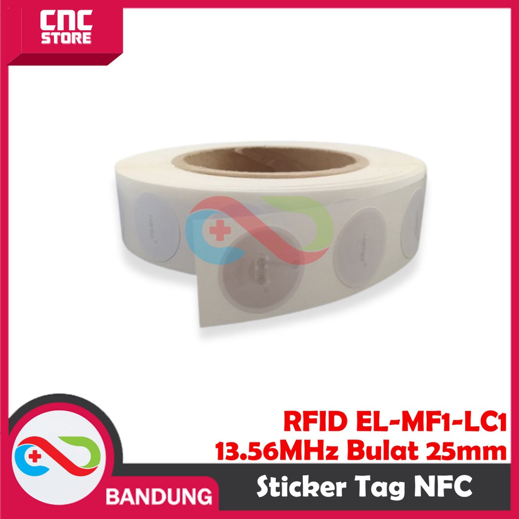 RFID EL-MF1-LC1  13.56MHz 1K Label Sticker Tag NFC Stiker 13.56 MHz 25mm BULAT ROUND