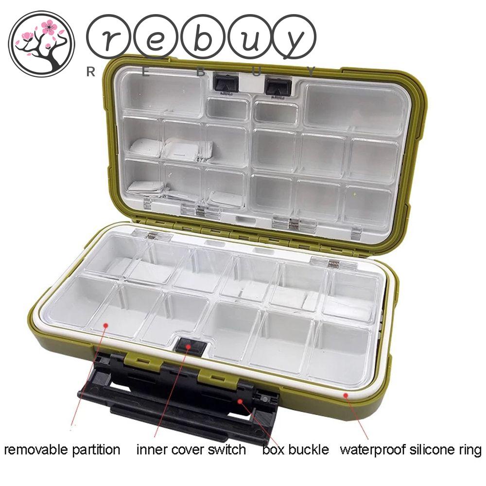 Rebuy Fishing Tackle Box Kotak Pancing Plastik Anti Air Sub-Box Fishing Tool Case Perlengkapan Pancing Kotak Penyimpanan Alat Buka Tutup Kotak Umpan