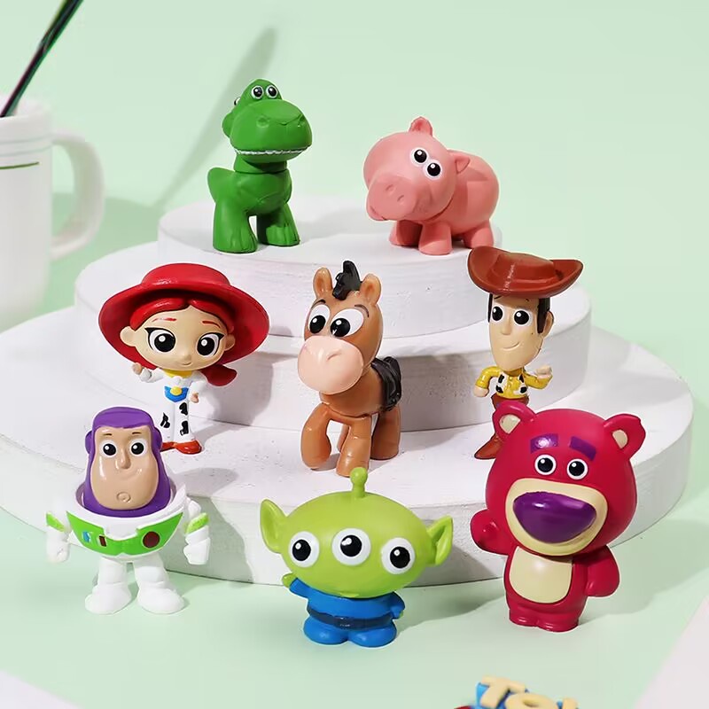 8pcs /set Anime Toy Story Woody Buzz Lightyear 3-5cm Q Version Action Figure Model Mini Mainan Boneka Model Untuk Anak