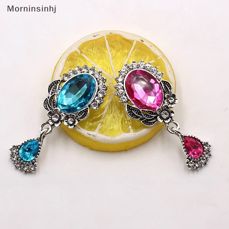 Mornin 23*52mm alloy oval shiny rhinestone Akrilik Liontin DIY Pakaian Gelas wine Bros Perhiasan Dekorasi Aksesoris id