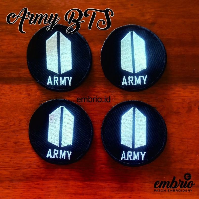 Bordir Army BTS Patch Icon Bangtan Army BT21 Iron On Patch Emblem Bordir Satuan & Grosir Custom Patc