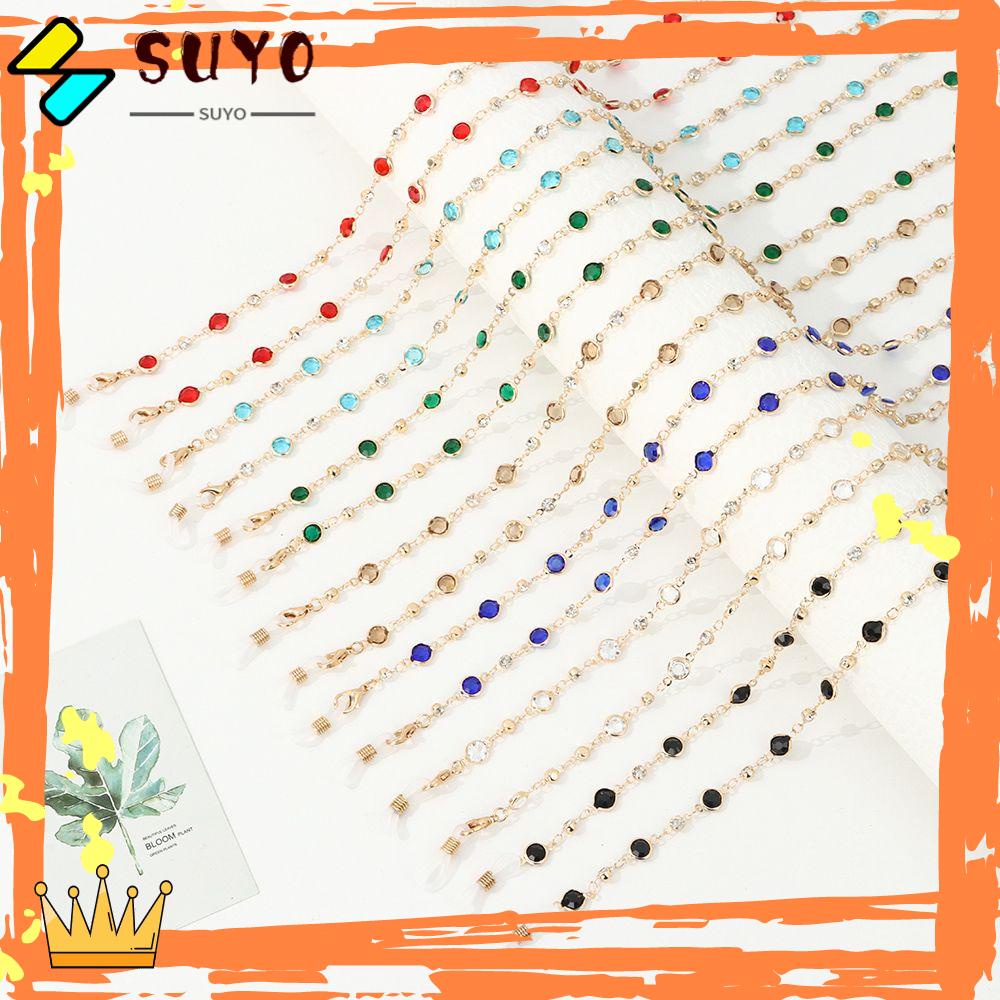 Suyo Rantai Kacamata Pria Wanita Glass Beads Crystal Eye wear Aksesoris