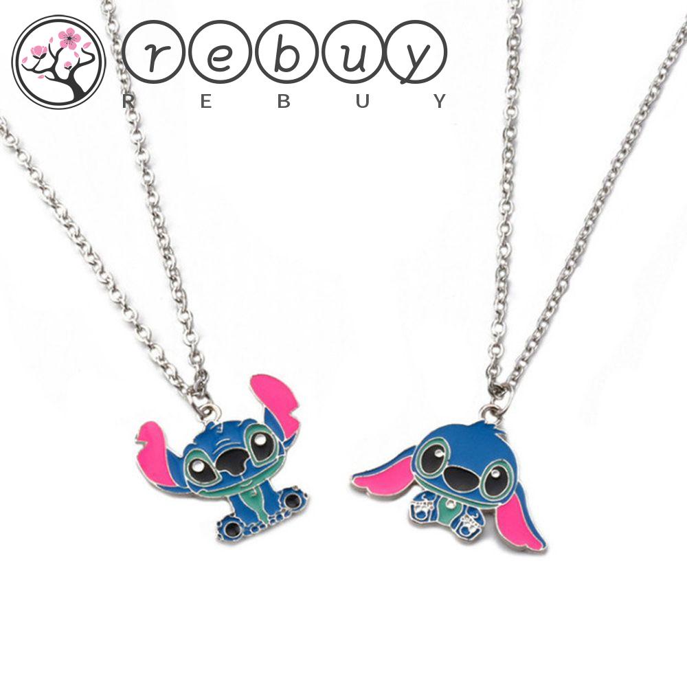 REBUY Rebuy Lilo &amp; Stitch Pendant Aksesoris Hadiah Lucu Gantung Liontin Ornamen Perhiasan Anime Kalung
