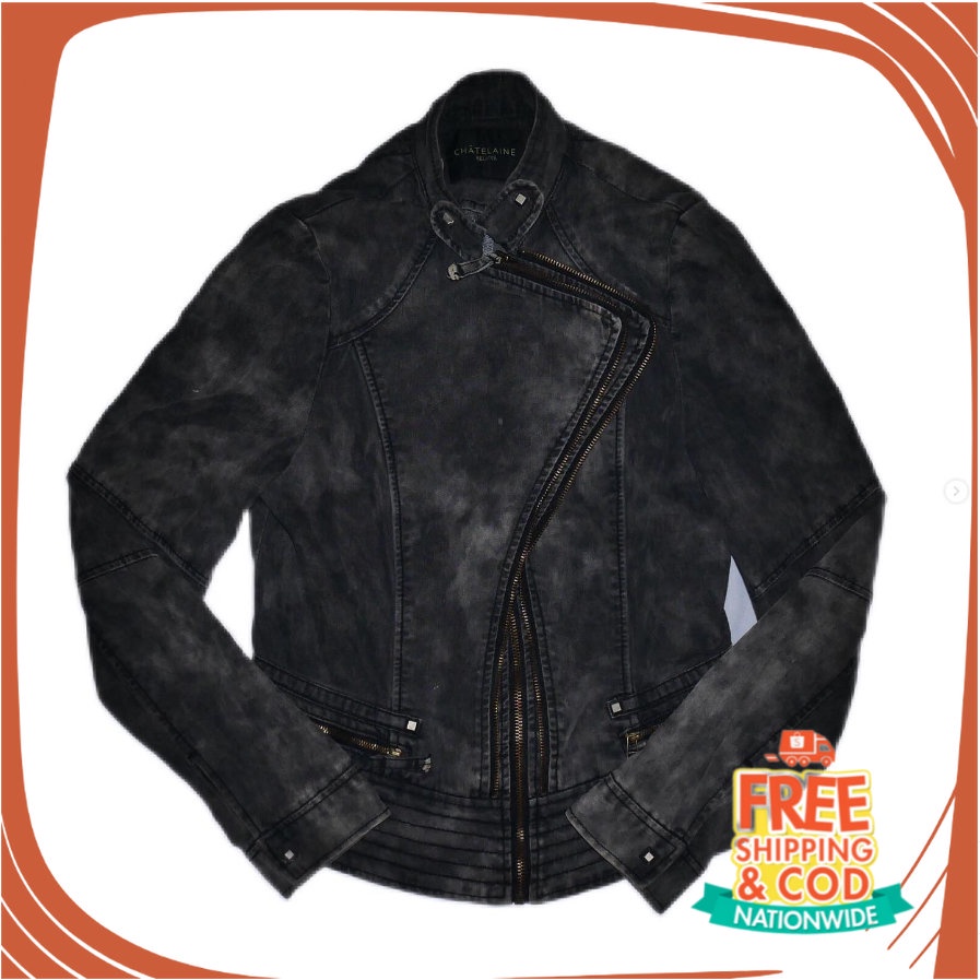 JAKET VINTAGE OOTD FESTIVAL REMAJA/ denim jacket jeans dark grey chatelaine vintage gothic goth prel