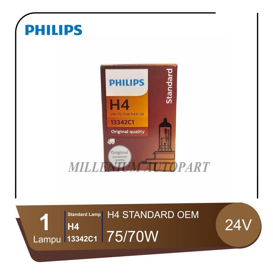 BOHLAM HALOGEN PHILIPS LAMPU PHILIPS H4 60/55 100/90 ORIGINAL
