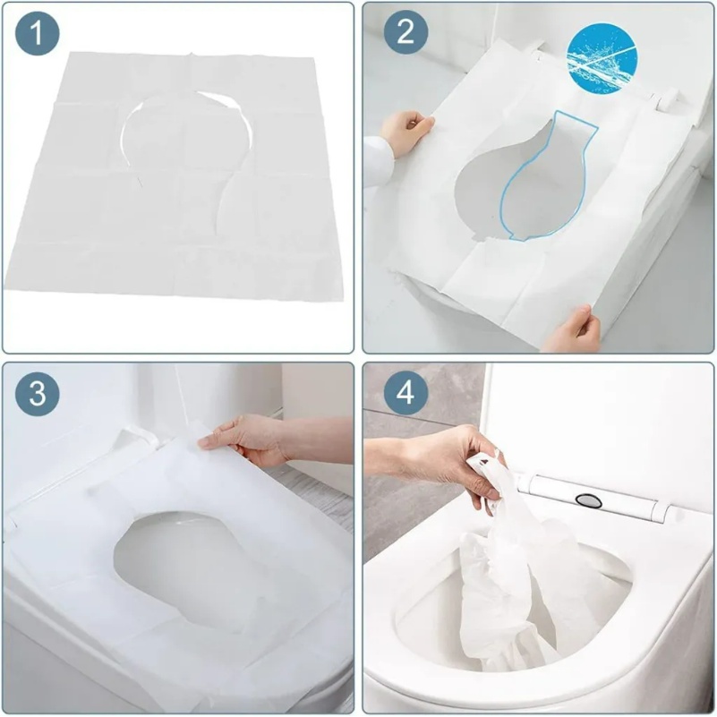 Disposable Toilet Seat Cover/Waterproof Safety Travel/ Alas Aksesoris Kamar Mandi Anti Air