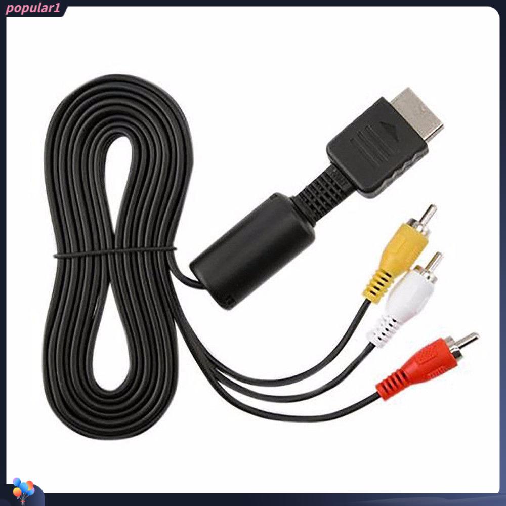 POPULAR Populer Video/Kabel Audio 1.8m Kabel AV Multi Out Hitam Untuk Sony Playstation PS PS2 PS3