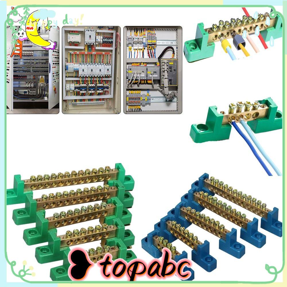 TOP Copper Screw Terminal Block Flame Distribution Box Bar Barisan Kabel Nol Arde Blok Terminal Tembaga