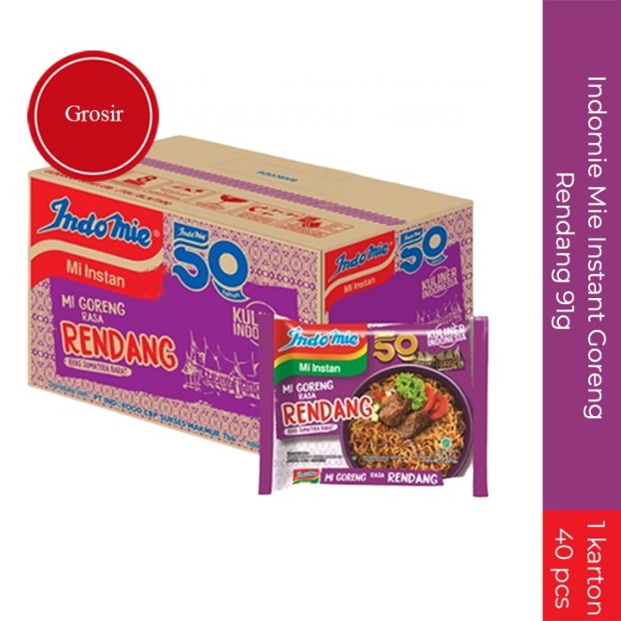 

Indomie Mie Instant Goreng Rendang 1 karton 40 Pcs Grosir
