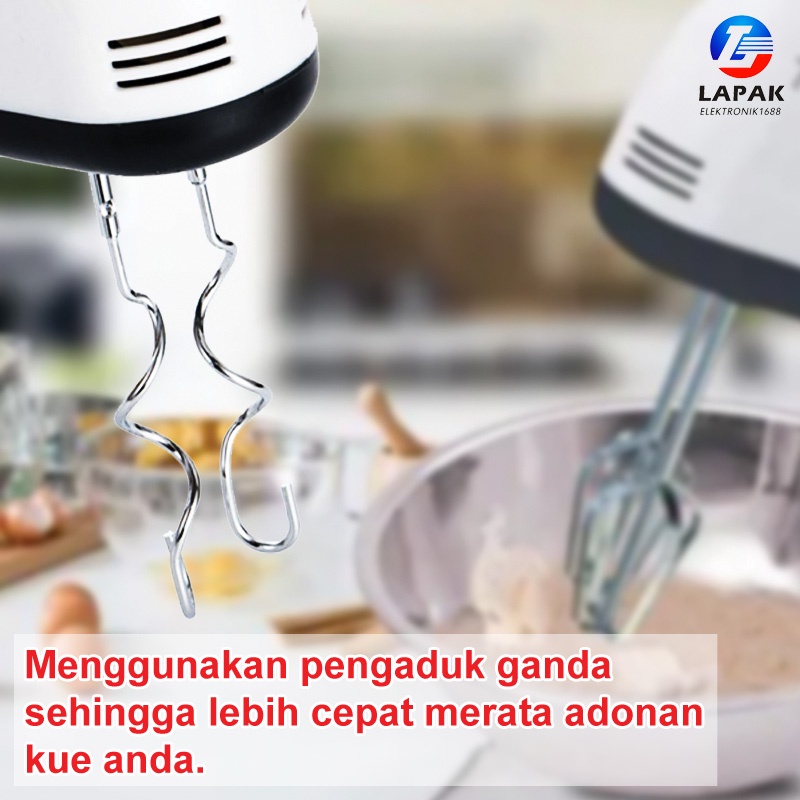 (NASA) Hand Mixer Elektrik 7 Speed Alat Pengaduk Otomatis 7 Level Alat Pengocok Telur Free 2 Alat Pengaduk