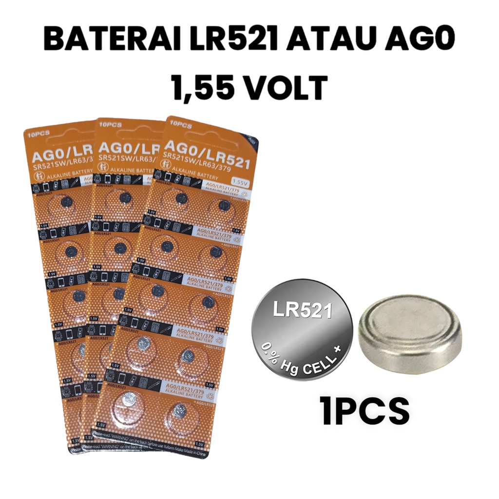 Baterai Kancing Batre LR521  AG 0 1.55 Volt AG0 1,55V ASLI Jam Kalkulator Bukan Maxell