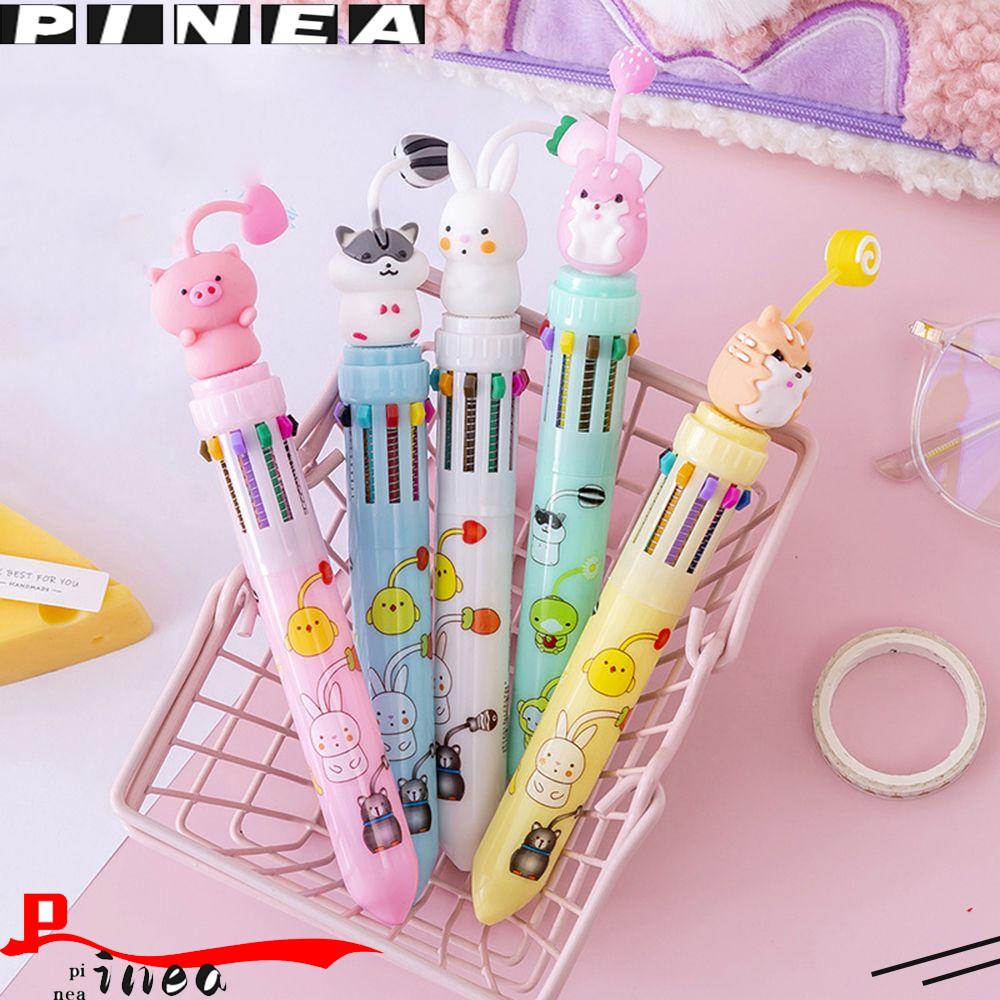 PINEAPPLE Nanas 10warna Bolpoin Alat Tulis Hewan Kreatif Dengan Liontin Tekan Jenis Rollerball Pen