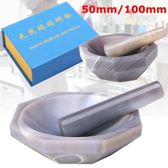 

50mm Natural Agate Mortar and Pestle Grind The Solid Make
