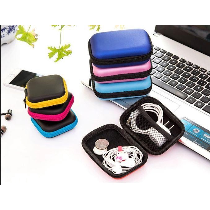 DOMPET POUCH Multifungsi Tempat Penyimpanan Earphone/Kabel Data/Charger Travel Pouch Case Storage Organizer Portable