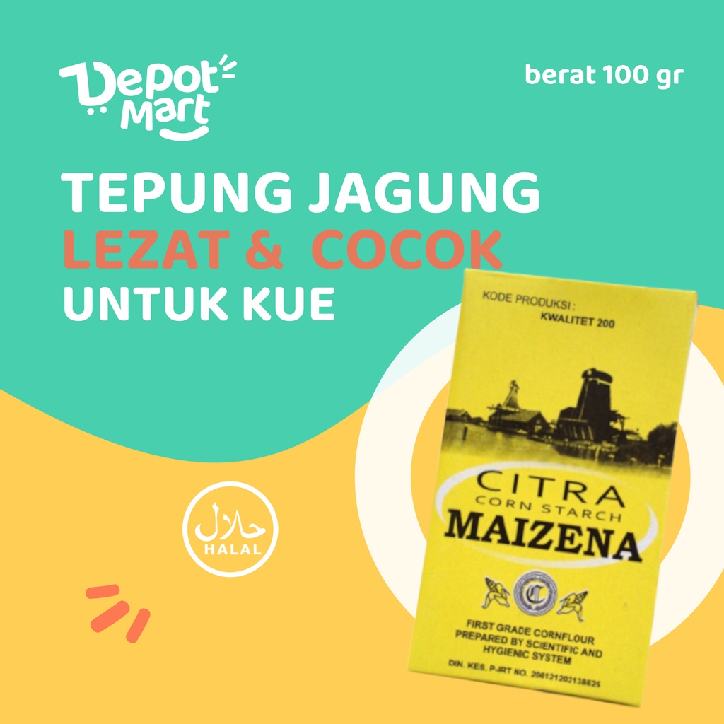 

Citra Maizenaku / Maizena / Tepung Pati Jagung /Corn Starch /MAIZENA 100 Gram Depot Mart