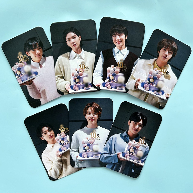 7pcs /set BT-S Photocards Album 10TH ANNIVERSARY Kue Kartu Lomo Bangtan Boys Kpop Postcards